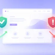 Ilustração de um site institucional em destaque, com elementos visuais que representam confiança e alerta, simbolizando como um site pode fortalecer ou enfraquecer a reputação de uma empresa.